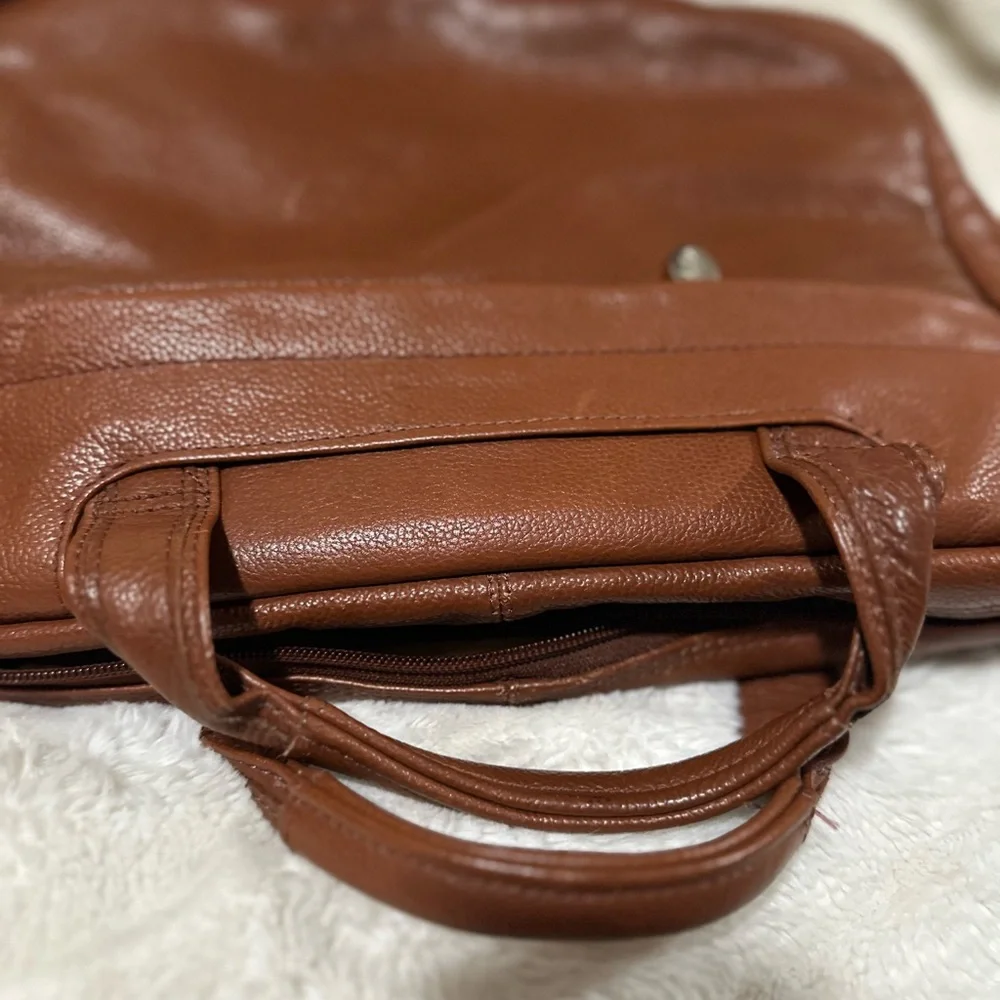Mcklein Montclare leather laptop and tablet briefcase in a brown color